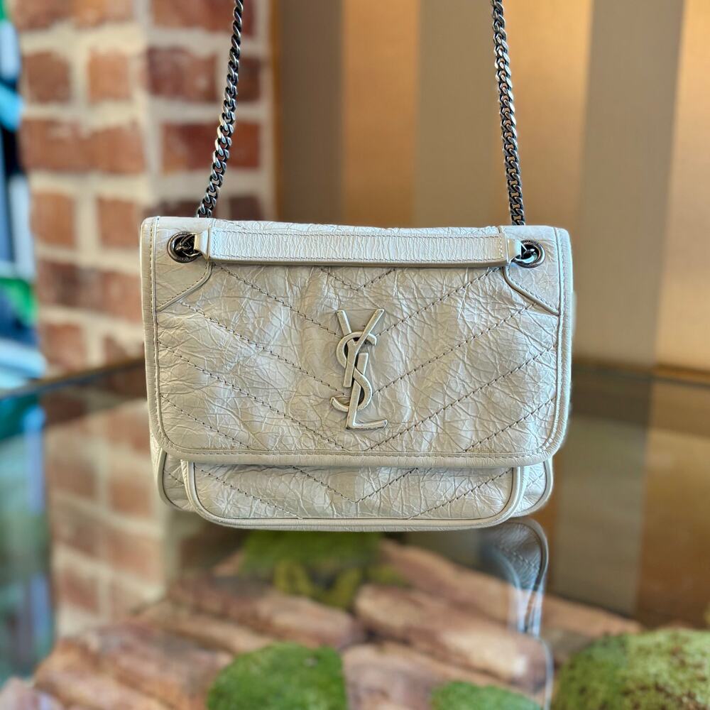 SAINT LAURENT Vintage Leather Niki Baby Shoulder Bag
